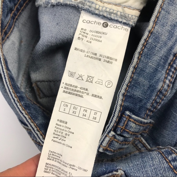 Cache Jeans My Pretty Denim Patches High Rise Crop - Picture 6 of 7